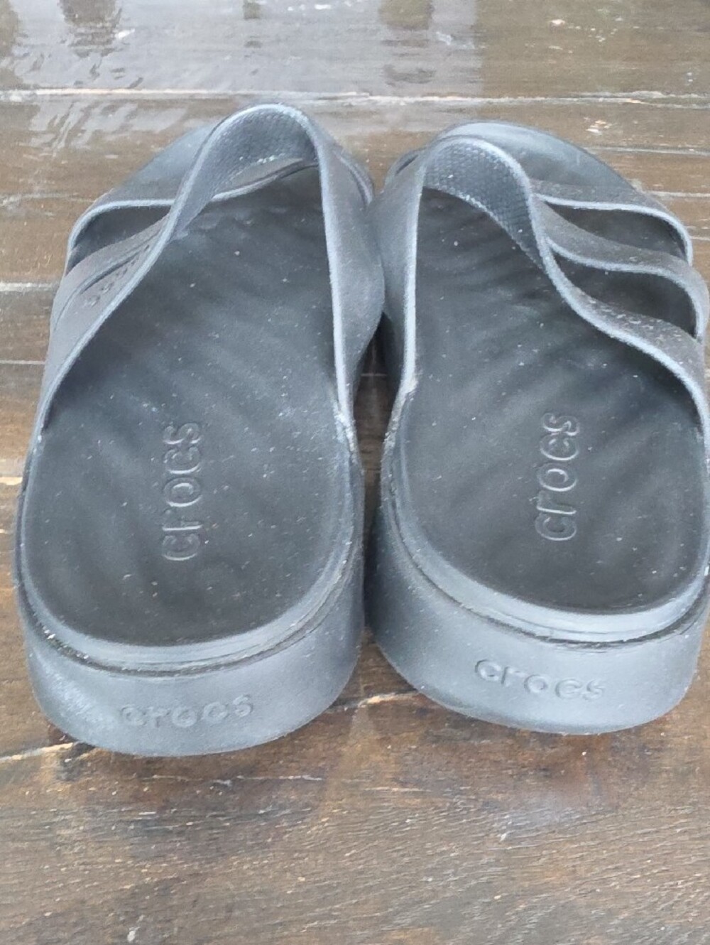 (7) CROCS Women's Black Multi-Strap Slide Sandals Summer Vacation Athleisure Wow - Picture 6 of 9